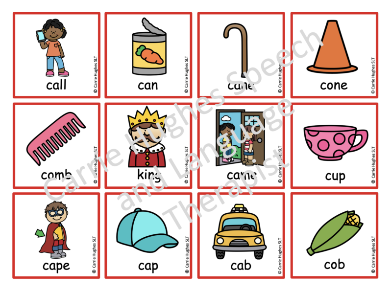 WORD INITIAL 'k' - PICTURE AND WORD CARDS - Carrie Hughes SLT