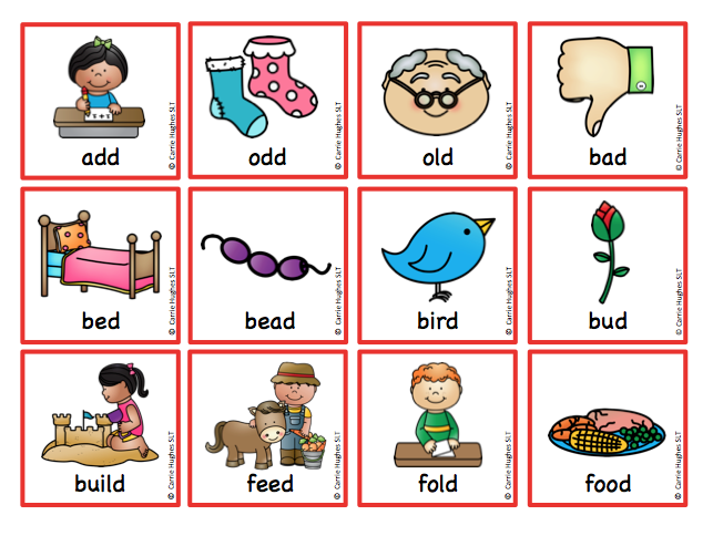 WORD FINAL d PICTURE AND WORD CARDS Carrie Hughes SLT