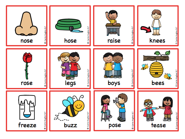 Word Final Z Picture And Word Cards Carrie Hughes Slt 