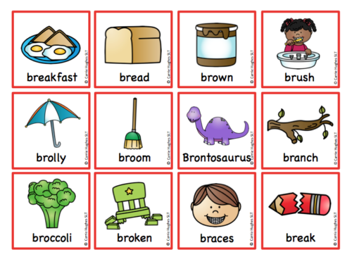 WORD INITIAL 'br' - PICTURE AND WORD CARDS - Carrie Hughes SLT