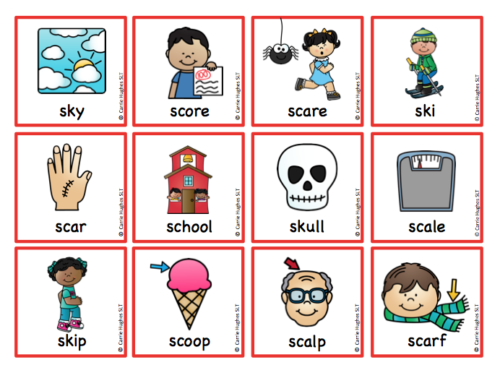WORD INITIAL 'sk' – PICTURE AND WORD CARDS - Carrie Hughes SLT