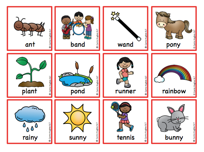 WORD MEDIAL 'n' - PICTURE AND WORD CARDS - Carrie Hughes SLT