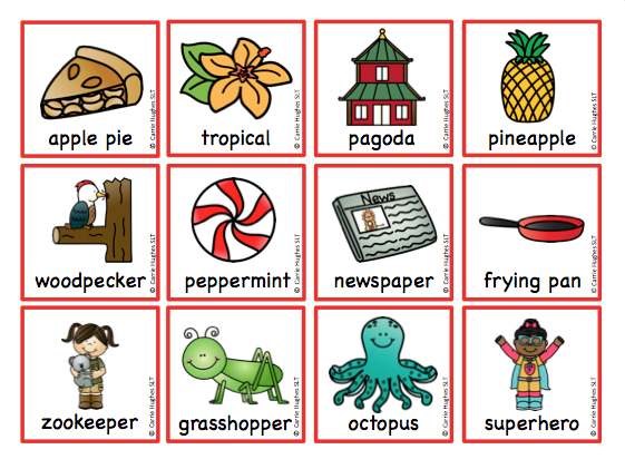 WORD MEDIAL 'p' - PICTURE AND WORD CARDS - Carrie Hughes SLT