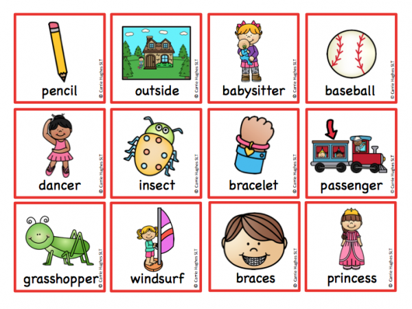 WORD MEDIAL 's'- PICTURE AND WORD CARDS - Carrie Hughes SLT