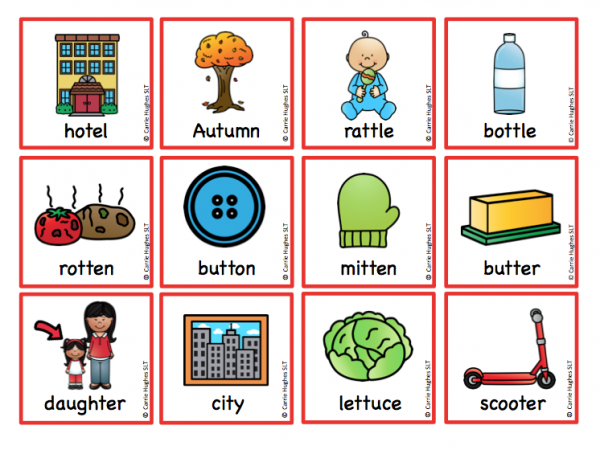 WORD MEDIAL 't' - PICTURE AND WORD CARDS - Carrie Hughes