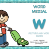 WORD MEDIAL 'w' - PICTURE AND WORD CARDS
