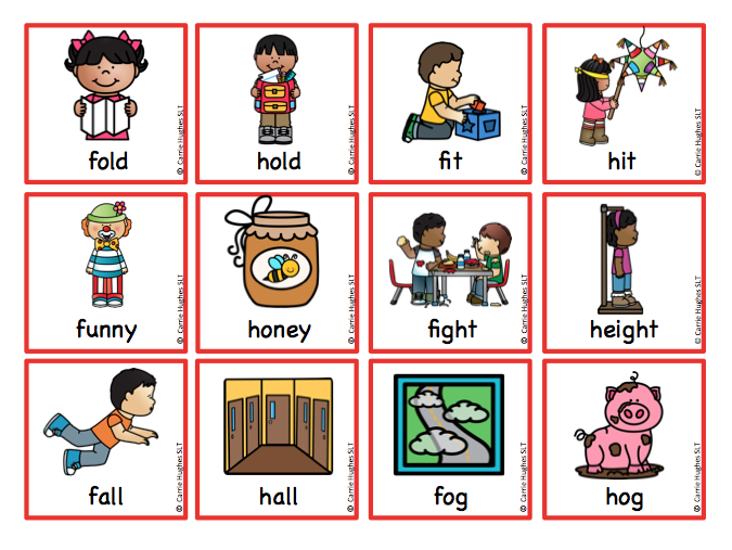 MINIMAL PAIRS - WORD INITIAL 'h'and 'f' - PICTURE AND WORD CARDS ...