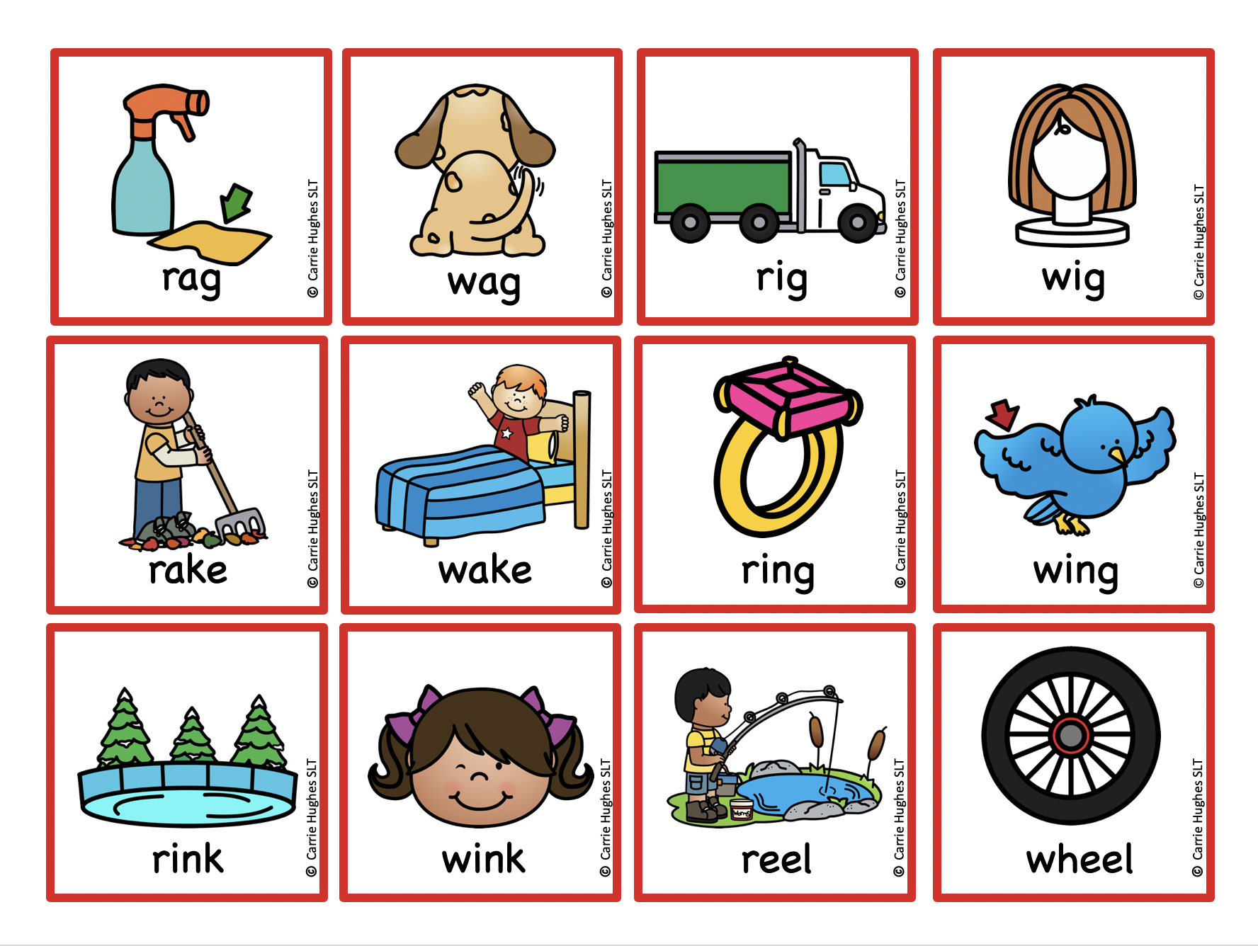 MINIMAL PAIRS – WORD INITIAL ‘r’ and ‘w’ – (Gliding) – PICTURE AND WORD ...