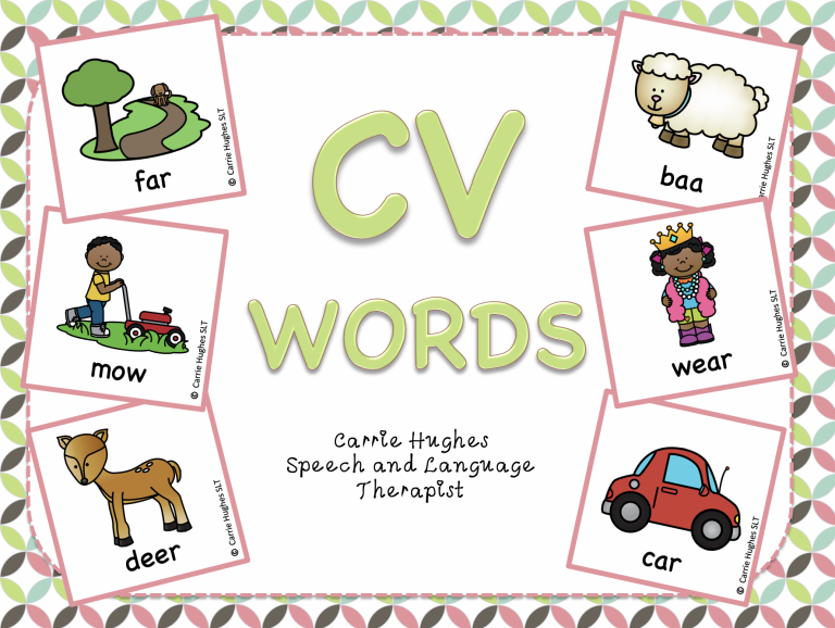 CV WORDS - PICTURE AND WORD CARDS - Carrie Hughes