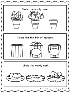 EMPTY AND FULL WORKSHEETS - BASIC CONCEPTS - Carrie Hughes