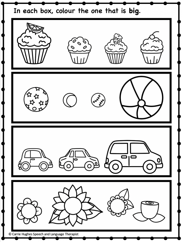 BIG AND LITTLE - WORKSHEET AND ACTIVITIES - BASIC CONCEPTS - Carrie Hughes