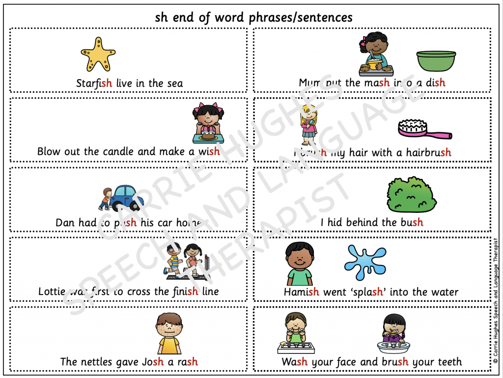 WORD INITIAL MEDIAL FINAL ‘sh’ PHRASES AND SENTENCES Carrie Hughes