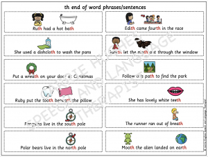 WORD INITIAL MEDIAL FINAL ‘th’ PHRASES AND SENTENCES - Carrie Hughes SLT