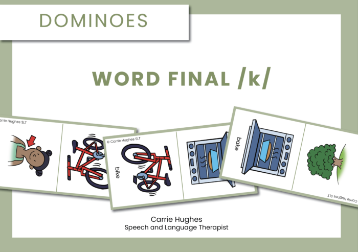 WORD FINAL /k/ DOMINOES