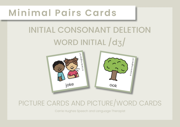MINIMAL PAIRS - INITIAL CONSONANT DELETION - WORD INITIAL /dʒ/