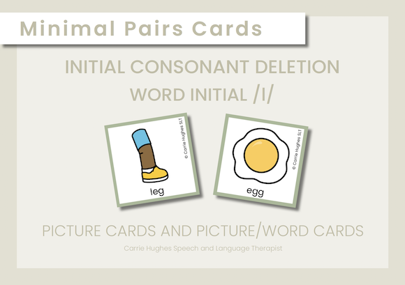 MINIMAL PAIRS - INITIAL CONSONANT DELETION - WORD INITIAL /l/